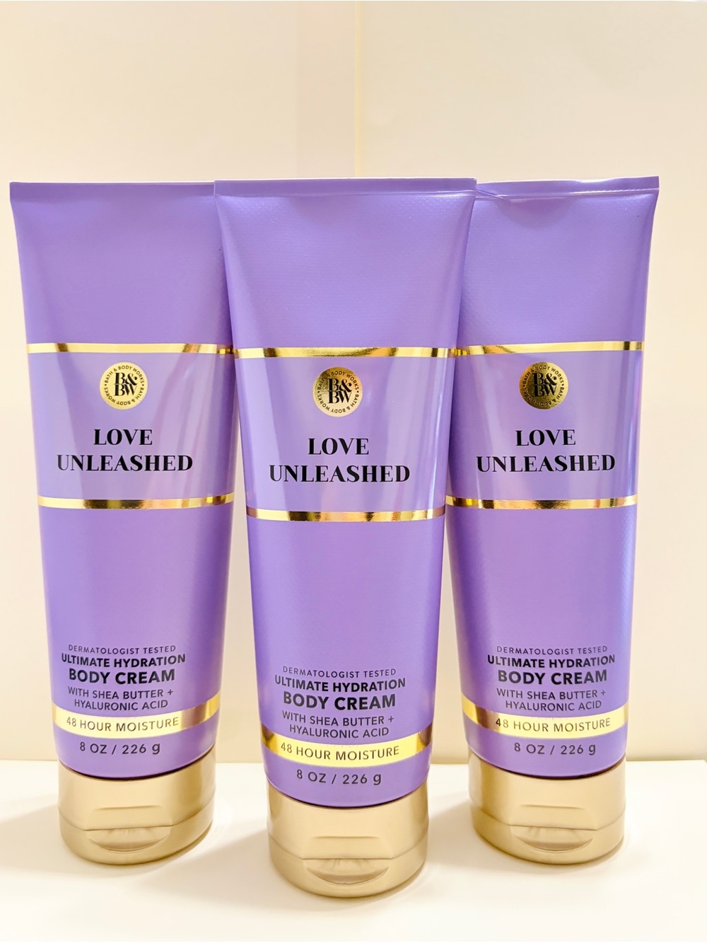 Bath & Body Works Ultimate Hydration Body Cream Love Unleashed 3 pack new